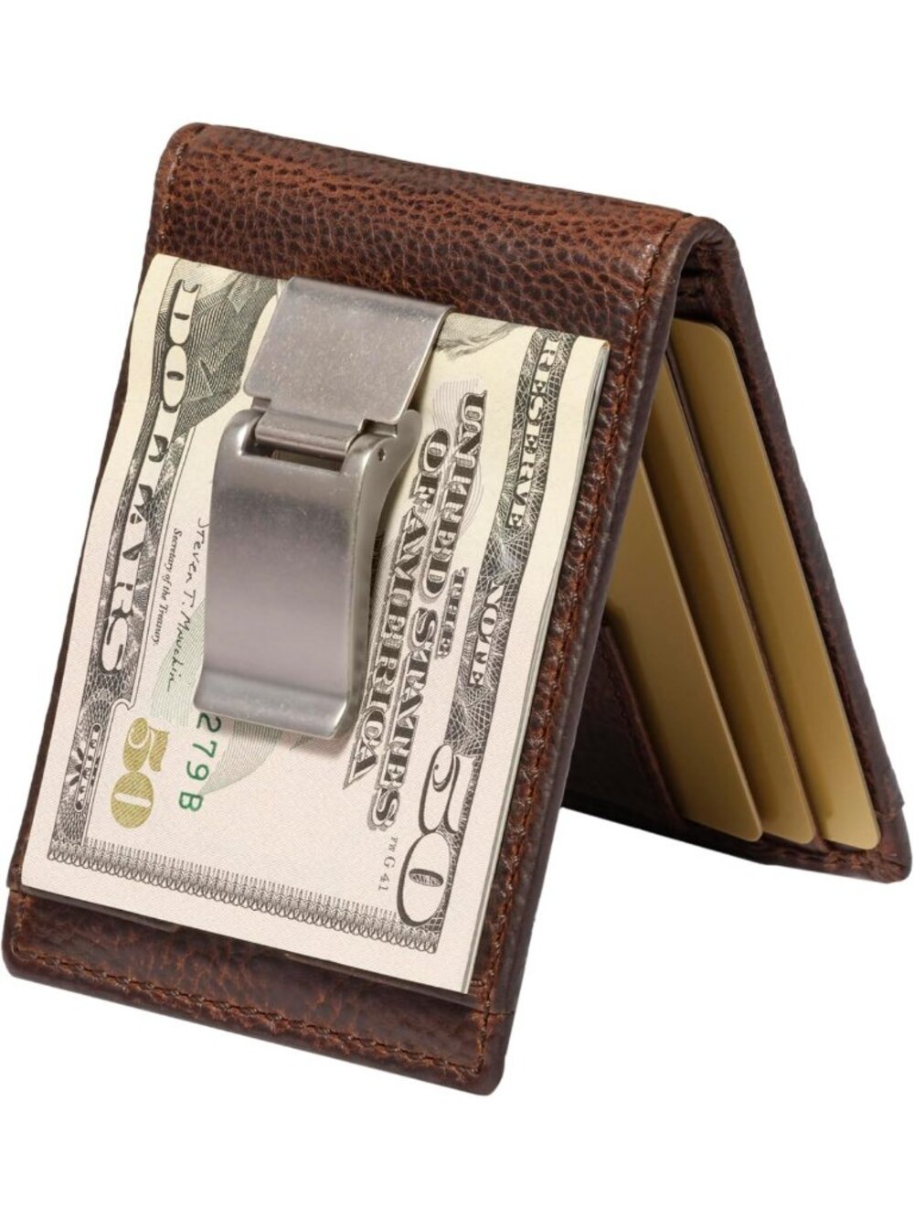 Stylish Brown Men's Bifold Wallet with Money Clip | Slim, Durable & Functional